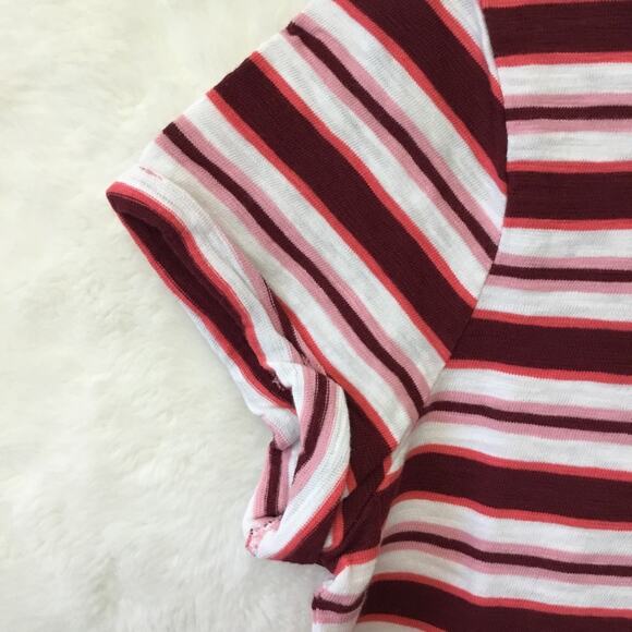 GAP Factory Burgundy Pink Stripe Pocket T-Shirt Dress - Picture 7 of 13